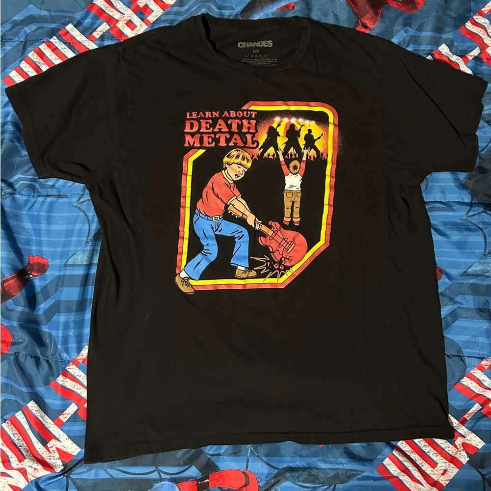 Steven Rhodes “Learn About Death Metal” Graphic Tee Shirt
